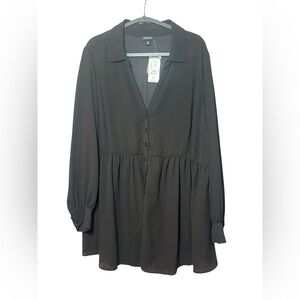Torrid Black Sheer Chiffon Tunic Blouse Size 2 (18-20) NWT